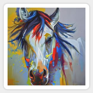 Colorful sketch of a horse`s head Sticker